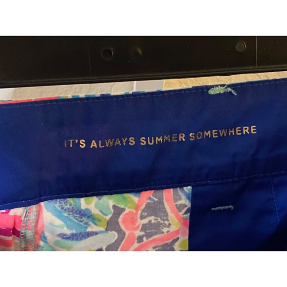 New Lilly Pulitzer Flamenco beach Flamingo Callan Short Flat Front 5" Sz 2 - Picture 12 of 12